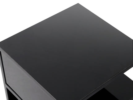 Levede 1xBedside Tables Drawers Side Black-1864184438766833667