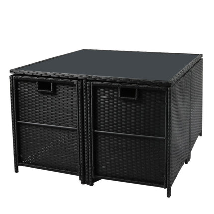 Levede 9PCS Outdoor Table Chair Set-1975420436934168579