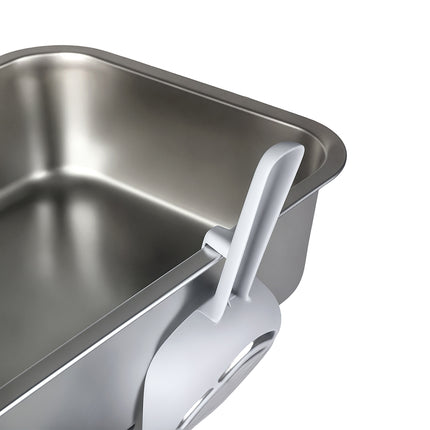 Pawz Stainless Steel Cats Litter Box 10cm Height Small Animals Easy Entry Clean-2029334099243700227