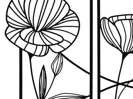 Yezi Metal Wall Art 4Pcs Floral Minimalist Line Decor-1910149776071069699