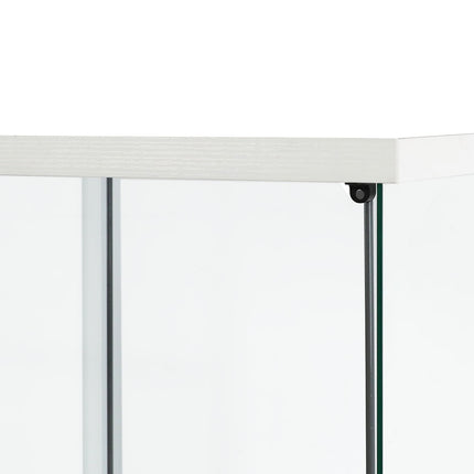 Stacked Display Cabinet Tempered Glass White-1973193812268421123