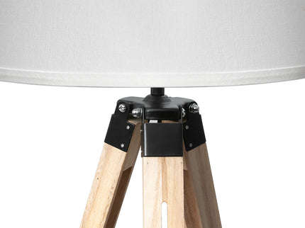 EMITTO Tripod Wooden Floor Lamp Shaded Natural-1864184396886708227