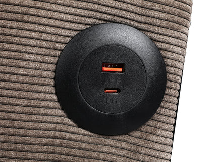 LEVEDE  CONVERTIBLE SOFABED WITH USB CHARGE AND SIDE TABLE-1910112208302510083