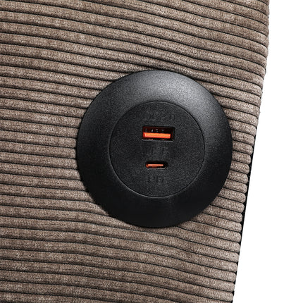 LEVEDE  CONVERTIBLE SOFABED WITH USB CHARGE AND SIDE TABLE-1910112208302510083