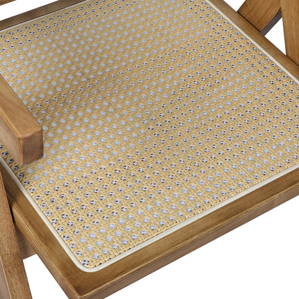 Levede 2x Dining Chair Solid Wood Rattan Natural-1973194082629062659