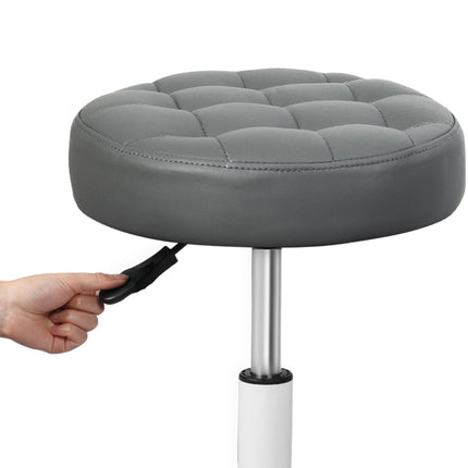 Levede 2x Rolling Bar Stool Swivel Salon SPA Chair Grey-2006732718381076483