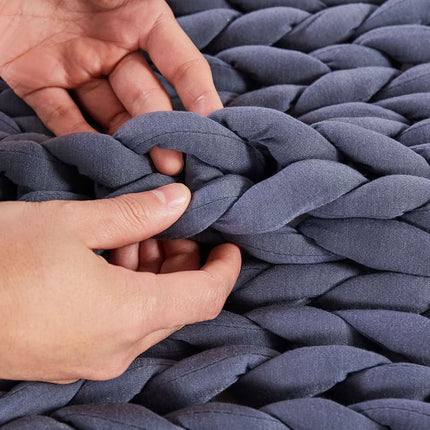 Dreamz Knitted Weighted Blanket Chunky Dark Grey Queen 9KG-1954802944209719299