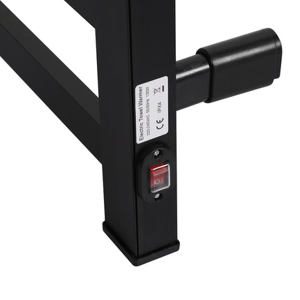 Heated Towel Rail Warmer Rack Wall Mounted Black-1973193892169912323