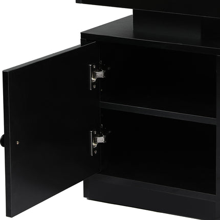 Levede Bedside Table USB Charger Outlet RGB Black-1973193443882700803