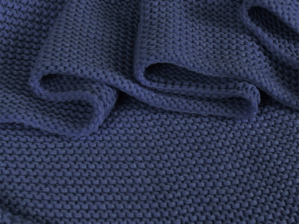 DreamZ Knitting Throw Blanket Cushion Navy-1910113223319883779