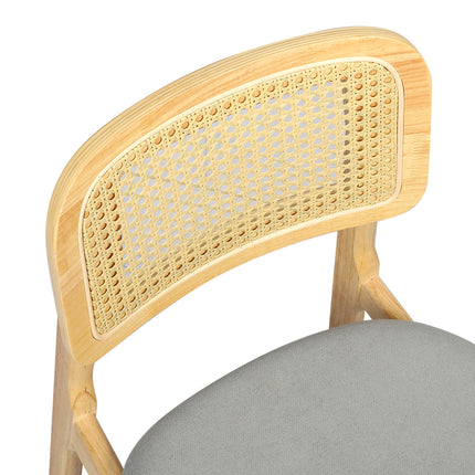 Levede Dining Chair Wood Rattan Armless Natural x8-2006732737045729283
