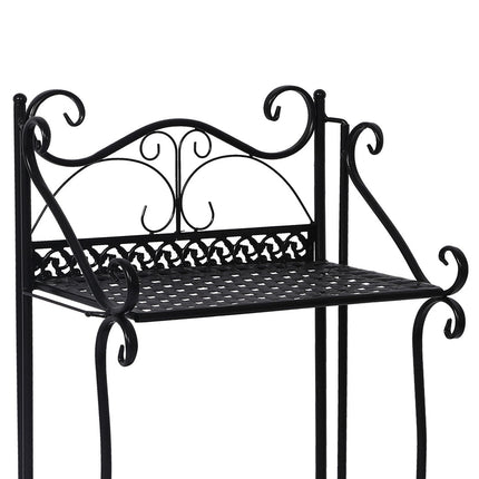 Levede Plant Stand 4 Tiers Outdoor Indoor Black-1973193777631858691