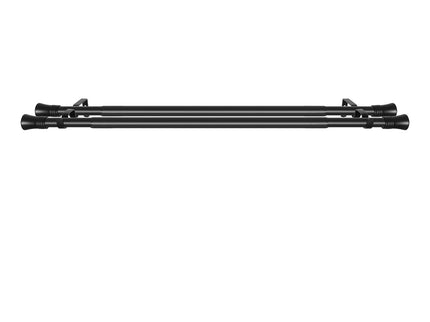 Marlow Black Double Curtain Rod Steel Pole Pommel Set Extendable Adjustable-1910112209103622147