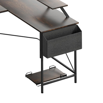 Levede Computer Desk Corner Desk Brown-1973193440518868995