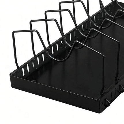 Toque Pots and Pans Organiser Saucepan Holder Storage Pull Out Rack Holder Black-2065254301101592579