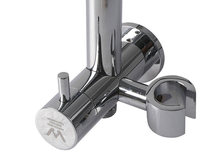 High Pressure Shower Head Set Rain Round Silver-1910113243888750595