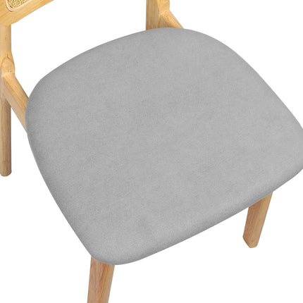 Levede Dining Chair Wood Rattan Armless Natural x4-2006732736697602052