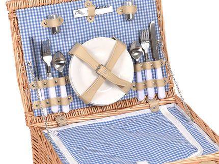 4 Person Picnic Basket Baskets Set Outdoor-1864183149676859396
