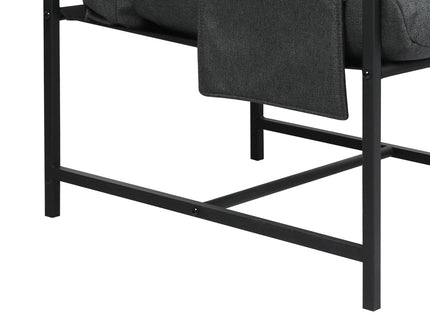 Levede Metal Framed Lounge Chair Linen in Dark Grey-1910149775286734852