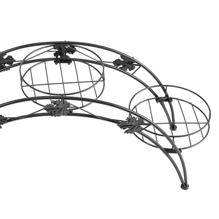 2X Plant Stand Outdoor Indoor Metal Black-1975420419141931012