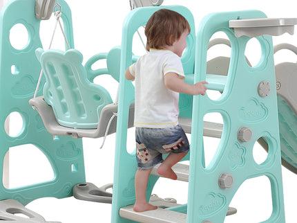 BoPeep Kids Slide Swing Basketball Ring Blue-1831592554110521348