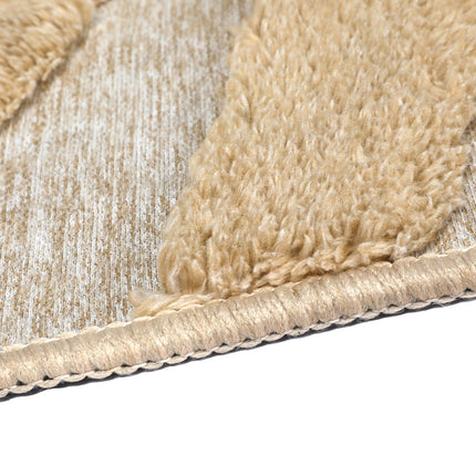 Marlow Floor Rug Soft Embossed Carpet Non Slip Plush Shaggy Rugs Leaf Pattern-1973193450773942276