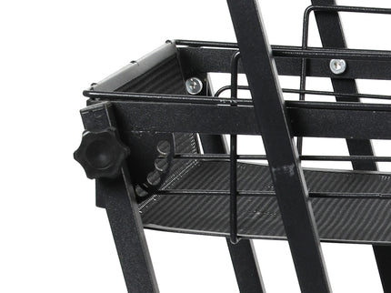 Levede 3 Tier Kitchen Trolley Cart Swivel Black Colour-1864184350699032580