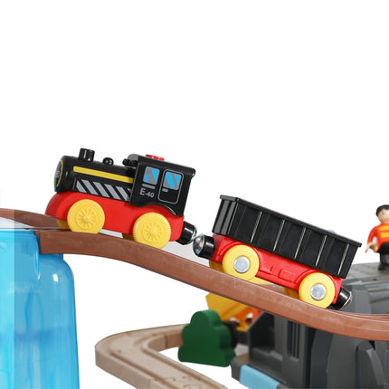 Bopeep Toy Train Set Track DIY Wooden-1975420474666127364