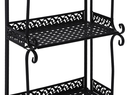 Levede Plant Stand 5 Tiers Outdoor Indoor Black-1864184722444390404