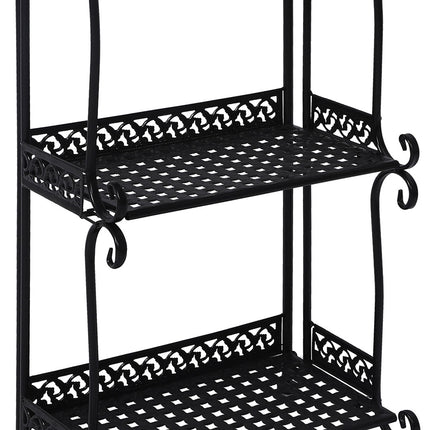 Levede Plant Stand 4 Tiers Outdoor Indoor Black-1973193777631858692
