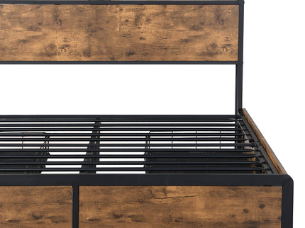 Levede Queen Bed Frame RGB LED 4 Drawers USB-1910112197858693124