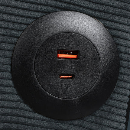 LEVEDE  CONVERTIBLE SOFABED WITH USB CHARGE AND SIDE TABLE-1975420389957963780