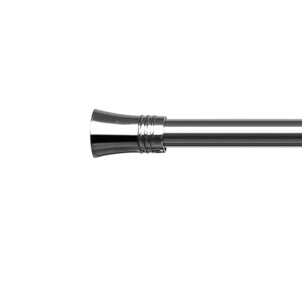 Marlow Satin Nickel Curtain Rod Steel Quiet Rail Pole Pommel Set Adjustable-1954802388523159556