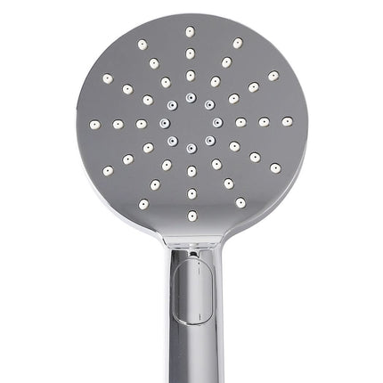High Pressure Shower Head Set Rain Round Silver-1954802953579794436