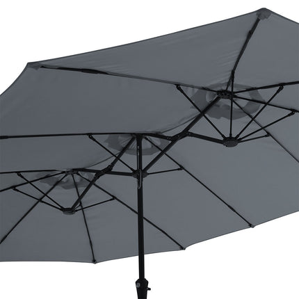 Centra 4.5M Double-sided Patio Umbrella Outdoor Umbrella Base Stand Grey-1973193482596126724