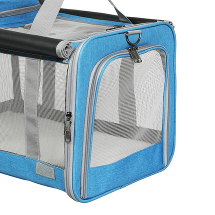 Pawz 3 in 1 Pet Soft Crate Dog Cat Carrier XL Size Blue-1975420341383729156