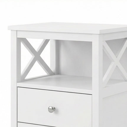 Levede Bedside Table Nightstand Side End Table 2 Drawers Storage Bedroom Cabinet-2050056781207572484