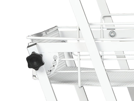 Levede 3 Tier Kitchen Trolley Cart Swivel White Colour-1864184350837444612
