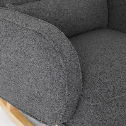 Levede Fleece Rocking Chair with footstool-1975420319955030020