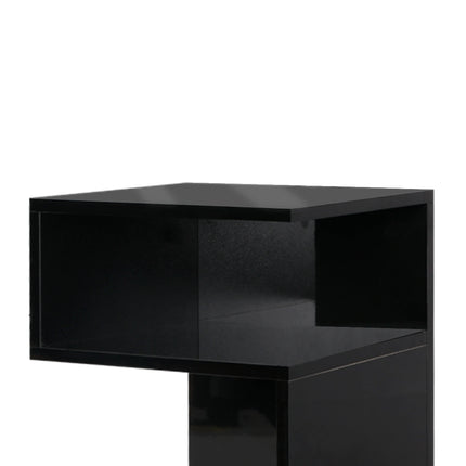 Levede 1xBedside Tables Drawers Side Black-1973193984444600324