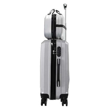 Slimbridge 2pcs 20"Travel Luggage Set Grey-1864184361226735620