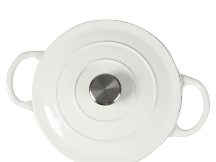 TOQUE 4L Enamel Dutch Oven Pot in White Colour-1864184348446691332