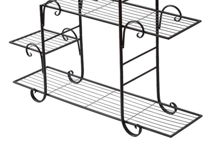 Levede Plant Stand Outdoor Indoor Metal Black-1894516826986123268