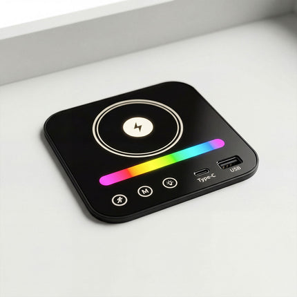 Levede Smart Bedside Table USB Wireless Charging Motion Sensor Light Nightstand-2065254302682845188