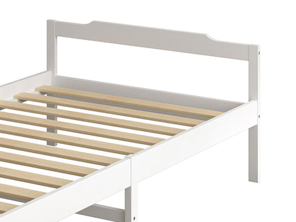Levede Wooden Bed Frame King Single White-1864183192932716548