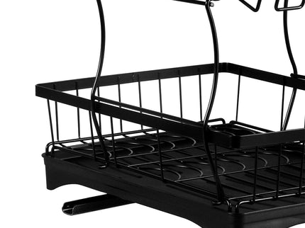 TOQUE Detachable Dish Drying Rack Cutlery Black-1864184346462785540