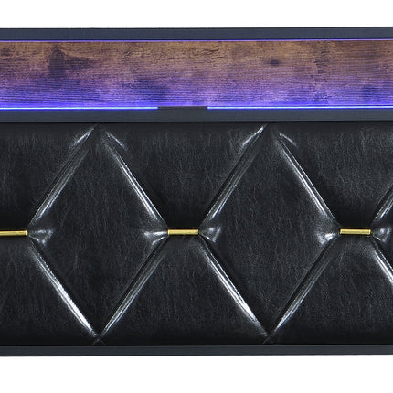 Levede Single Bed Frame Leather Headboard RGB 2 Drawers-2006732795887620100