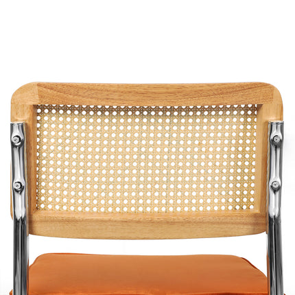Levede 2xRattan Chair Dining Chairs Orange-1973194084940124164