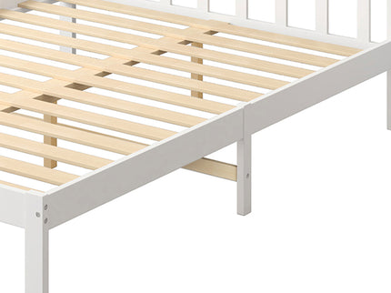 Levede Wooden Bed Frame Queen Full Size White-1864183190864924676