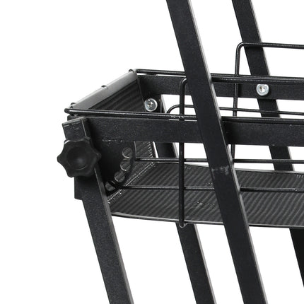 Levede 3 Tier Kitchen Trolley Cart Swivel Black Colour-1975420477254012932